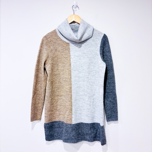 REITMANS Grey and brown turtleneck knit sweater - Picture 1 of 9